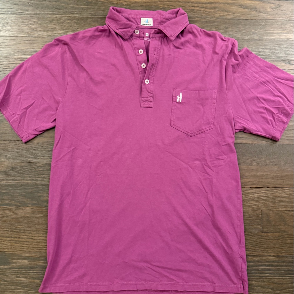 Vineyard Vines Men’s Polo Shirt M Pink Pocket Whale Logo